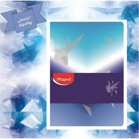 Füzet A/5 vonalas MAPED 80 lap Arctic jégvilág minta, tűzött jegyzetfüzet, vastagabb lapokkal