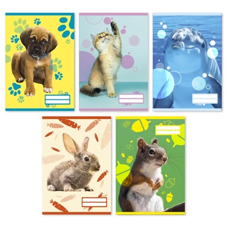 Füzet A/5 sima PD 32 lapos Colores Cute Animals 20-32 vegyes, minta nem választható