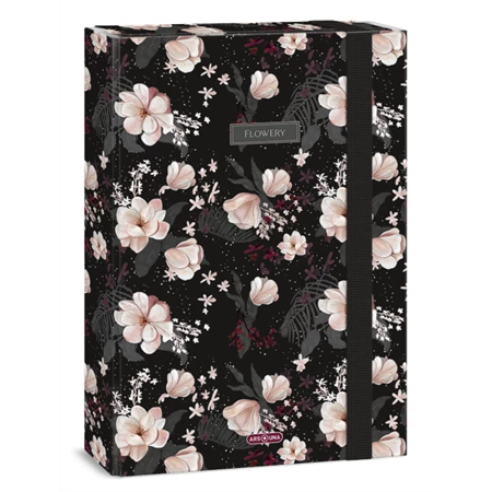 Füzetbox A/4 ARS UNA Flowery Black