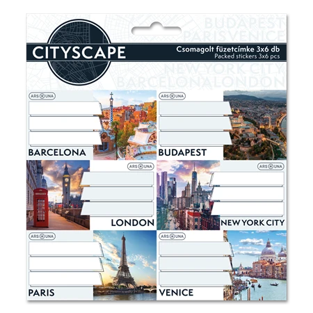 Füzetcimke ARS UNA 18db-os Cityscape