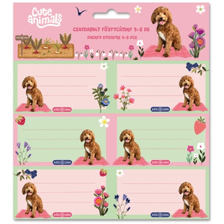 Füzetcimke ARS UNA 18db-os Cute Animals - Doggie