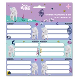 Füzetcimke ARS UNA 18db-os Cute Animals-unicorn