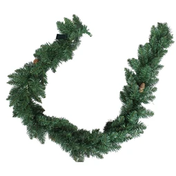 Girland Fenyő tobozzal, LED-es műanyag 180x25x25cm zöld