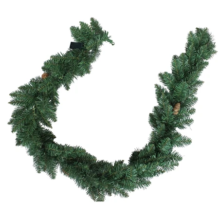 Girland Fenyő tobozzal, LED-es műanyag 180x25x25cm zöld