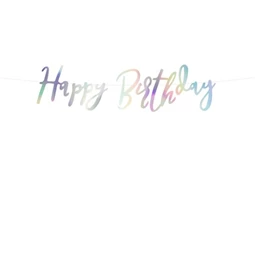 Girland Happy Birthday felirattal 16,5x62cm színjátszó