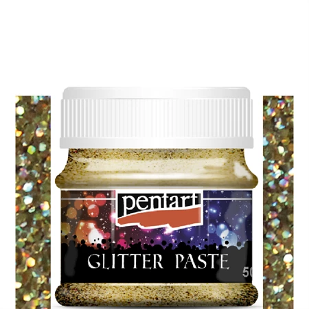 Glitterpaszta 50ml közepes lézerarany PENTART