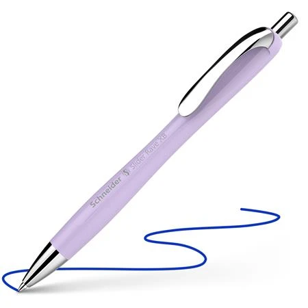 Golyóstoll, 0,7 mm, nyomógombos, SCHNEIDER "Slider Rave XB", halványlila