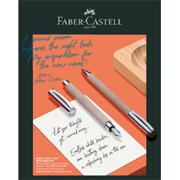 Golyóstoll Faber-Castell Ambition OpArt, fehér szín, csavar mechanikával
