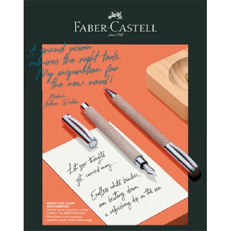 Golyóstoll Faber-Castell Ambition OpArt, fehér szín, csavar mechanikával
