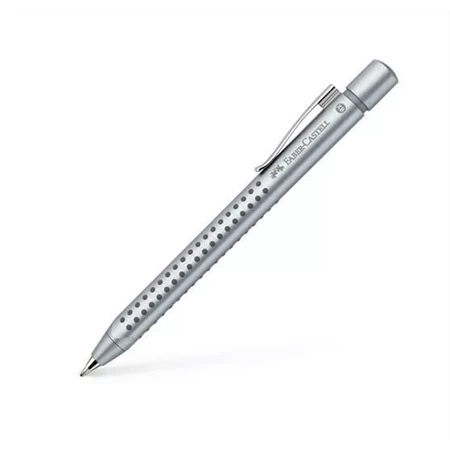 Golyóstoll FABER GLAM Grip gyöngyház silver színű test, írásszín kék, vonalvastagság: XB