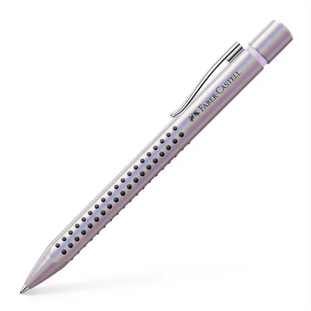 Golyóstoll FABER GLAM Grip gyöngyház fehér színű test, írásszín kék, vonalvastagság: XB