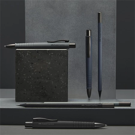 Golyóstoll Faber-Castell Poly Ball kőszürke színű test, írásszín kék, vonalvastagság: XB