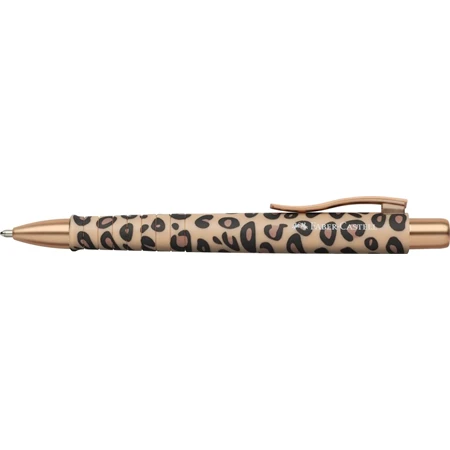 Golyóstoll Faber-Castell Poly Ball Leo Edition, párduc mintás barna test, írásszín kék, vonalvastagság XB Natural Instin