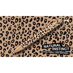 Golyóstoll Faber-Castell Poly Ball Leo Edition, párduc mintás barna test, írásszín kék, vonalvastagság XB Natural Instin