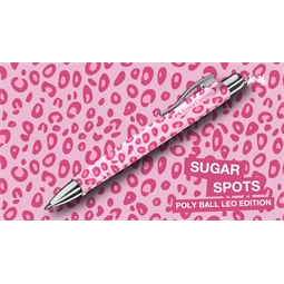 Golyóstoll Faber-Castell Poly Ball Leo Edition, párduc mintás rózsaszín test, írás kék, vonalvastagság XB, Sugar Spots