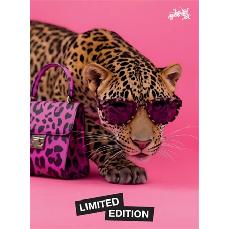 Golyóstoll Faber-Castell Poly Ball Leo Edition, párduc mintás rózsaszín test, írás kék, vonalvastagság XB, Sugar Spots