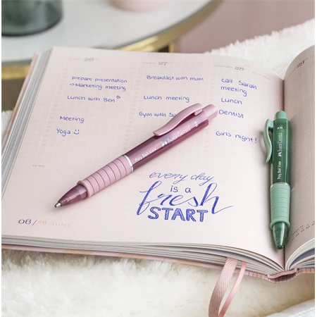 Golyóstoll Faber-Castell Poly Ball View rózsa árnyékok test, írásszín kék, vonalvastagság: XB