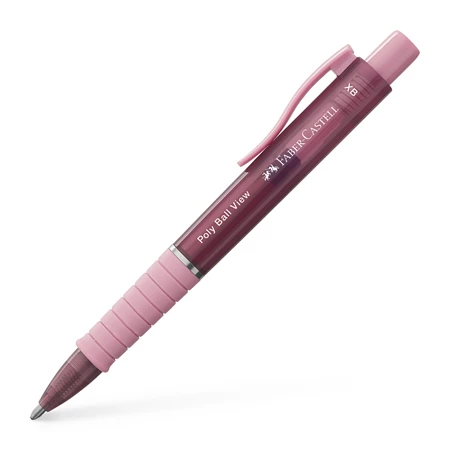 Golyóstoll Faber-Castell Poly Ball View rózsa árnyékok test, írásszín kék, vonalvastagság: XB