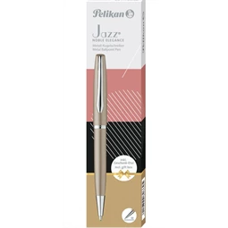Golyóstoll PELIKAN Jazz Noble Elegance fém, díszdobozban, Taupe, kék tollbetéttel