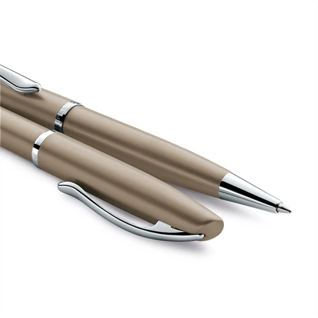 Golyóstoll PELIKAN Jazz Noble Elegance fém, díszdobozban, Taupe, kék tollbetéttel