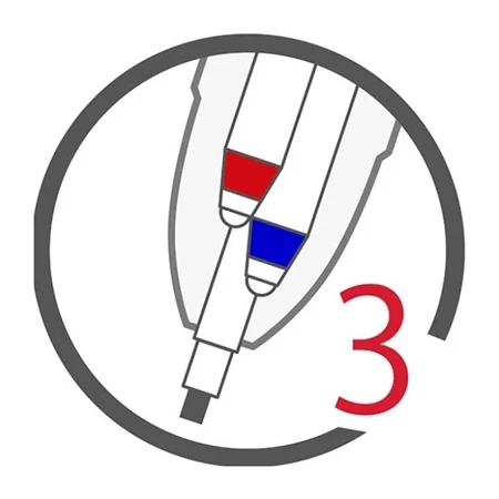 Golyóstoll PENAC multifunkciós-3, PENAC MS-107 piros és kék 0,24mm toll + 0,5mm-es nyomósirón, fehér fém tolltest