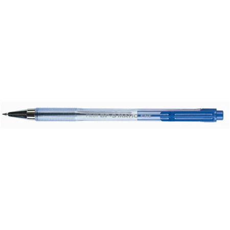 Golyóstoll PILOT BP-S Matic 0,27 mm, nyomógombos, átlátszó tolltest, kék
