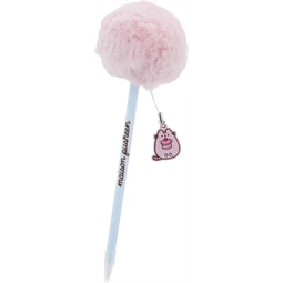 Golyóstoll Pusheen pompomos, kupakos rózsaszín-kék