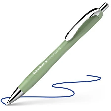 Golyóstoll SCHNEIDER Slider Rave 0,7 mm, nyomógombos, organikus zöld