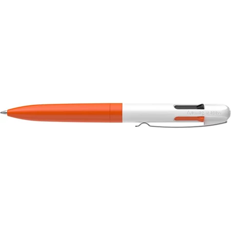 Golyóstoll SCHNEIDER négyszínű  0,5 mm, nyomógombos, Take 4 Neon narancs-fehér tolltest