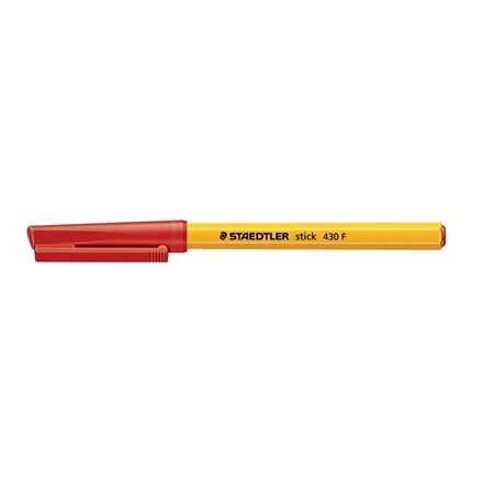 Golyóstoll STAEDTLER Stick 430 F 0,3 mm, kupakos, piros