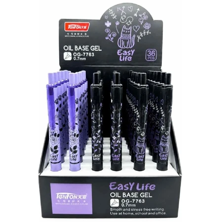 Golyóstoll TenFon EasyLife cica 0,7mm vegyes színek