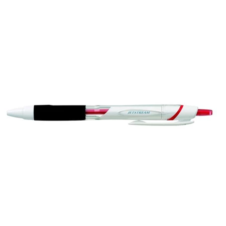 Golyóstoll UNI SXN-155 Jetstream 0,5 mm, nyomógombos, fehér tolltest, piros