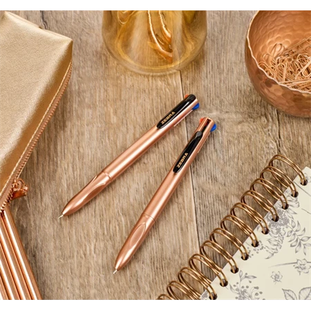 Golyóstoll ZEBRA 4 színű, 4C 0,24 írásvastagság, ROSE GOLD
