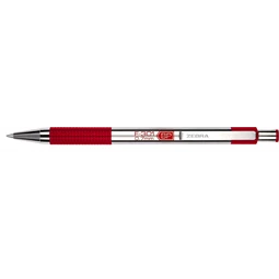 Golyóstoll ZEBRA F-301 bordó külső, nyomógombos, 0,24 írásvastagság, acél tolltest