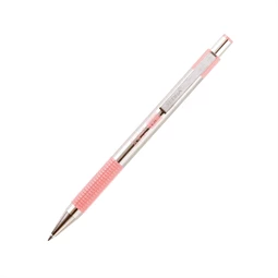 Golyóstoll ZEBRA F-301 pastel pink külső, nyomógombos, 0,24 írásvastagság, acél tolltest