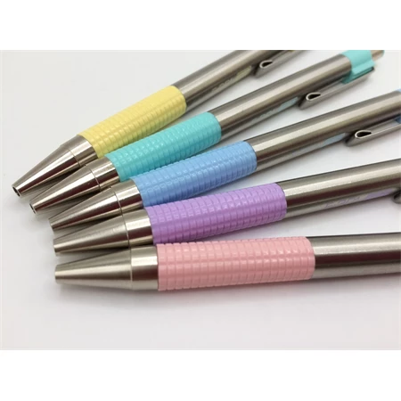 Golyóstoll ZEBRA F-301 pastel pink külső, nyomógombos, 0,24 írásvastagság, acél tolltest