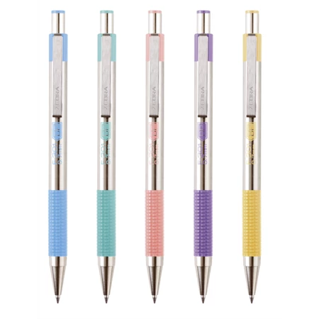 Golyóstoll ZEBRA F-301 pastel violet külső, nyomógombos, 0,24 írásvastagság, acél tolltest