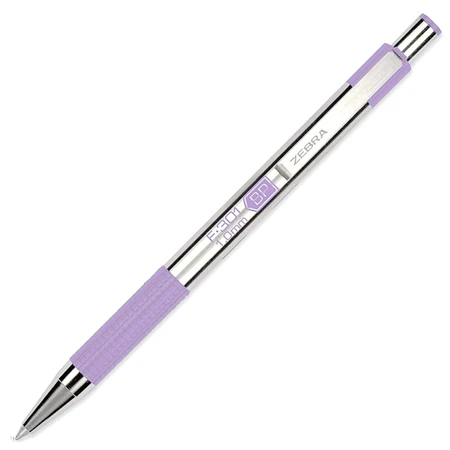 Golyóstoll ZEBRA F-301 pastel violet külső, nyomógombos, 0,24 írásvastagság, acél tolltest