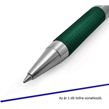 Golyóstoll ZEBRA F-301 zöld külső, nyomógombos, 0,24 írásvastagság, acél tolltest