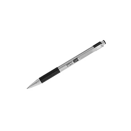 Golyóstoll ZEBRA F-301 fekete külső, nyomógombos, 0,24 írásvastagság, acél tolltest