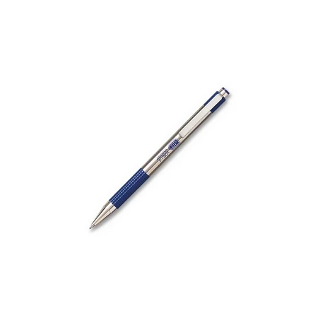 Golyóstoll ZEBRA F-301 kék külső, nyomógombos, 0,24 írásvastagság, acél tolltest