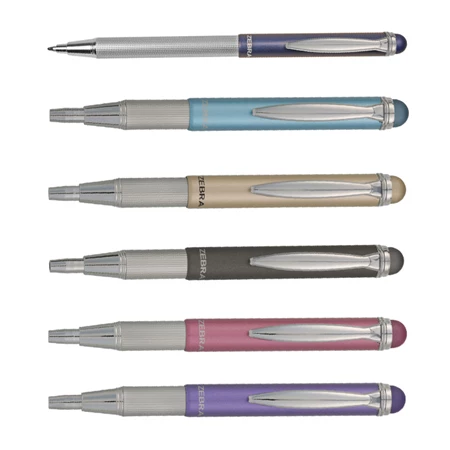 Golyóstoll ZEBRA Telescopic Stylus Metál, teleszkópos rózsaszín, kék írásvastagság 0,24 mm