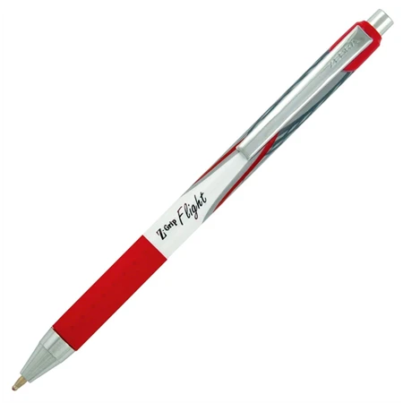 Golyóstoll ZEBRA Z-Grip Flight, 0,33 mm piros írásvastagság, nyomógombos