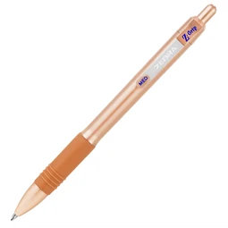Golyóstoll ZEBRA Z-Grip Smooth 0,27 mm, nyomógombos, RoseGold test, kék tinta