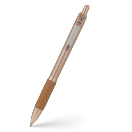 Golyóstoll ZEBRA Z-Grip Smooth 0,27 mm, nyomógombos, RoseGold test, kék tinta