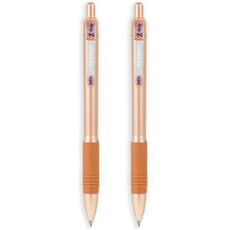 Golyóstoll ZEBRA Z-Grip Smooth 0,7 mm írásvastagság, nyomógombos, 2db/csomag Rose Gold/Blue, kék tinta