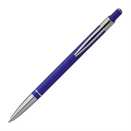 Golyóstoll fém, 1 gyűrűs vékony, kék színű test, kék tollbetéttel
