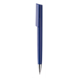 Golyóstoll műanyag széles klipsz, króm heggyel, sötétkkék, kék tollbetéttel