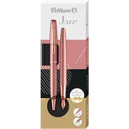 Golyóstoll + töltőtoll PELIKAN Jazz Noble Elegance fém, díszdobozban, rosegold szinű, kék tollbetéttel