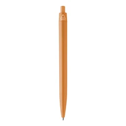 Golyóstoll újrahasznosított ABS műanyag, nyomógombos, narancssárga testtel, 10×138 mm, kék betéttel